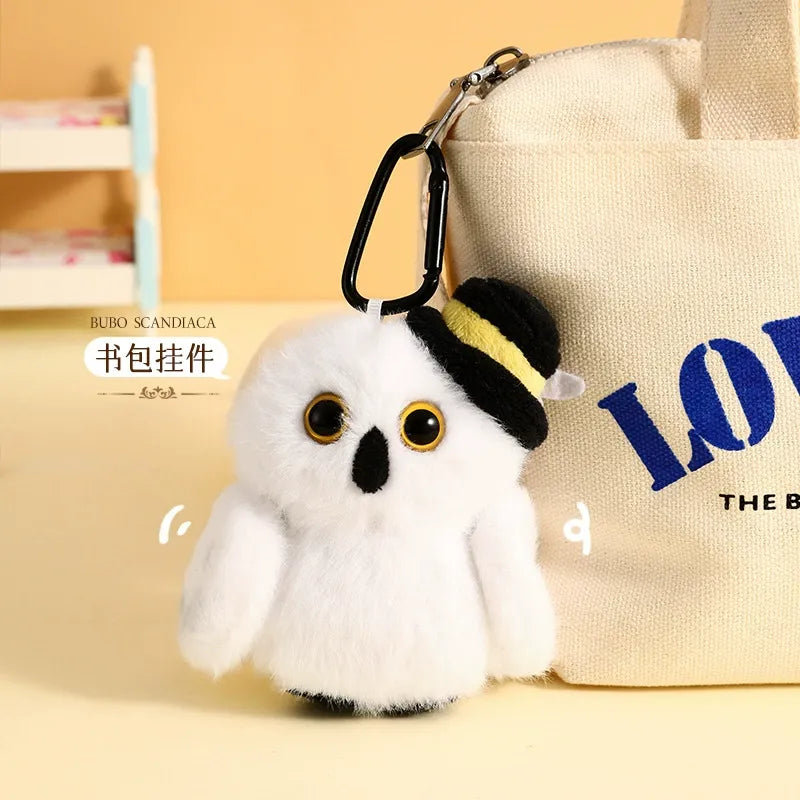 Snowy Sentinel Messenger Owl Keychain