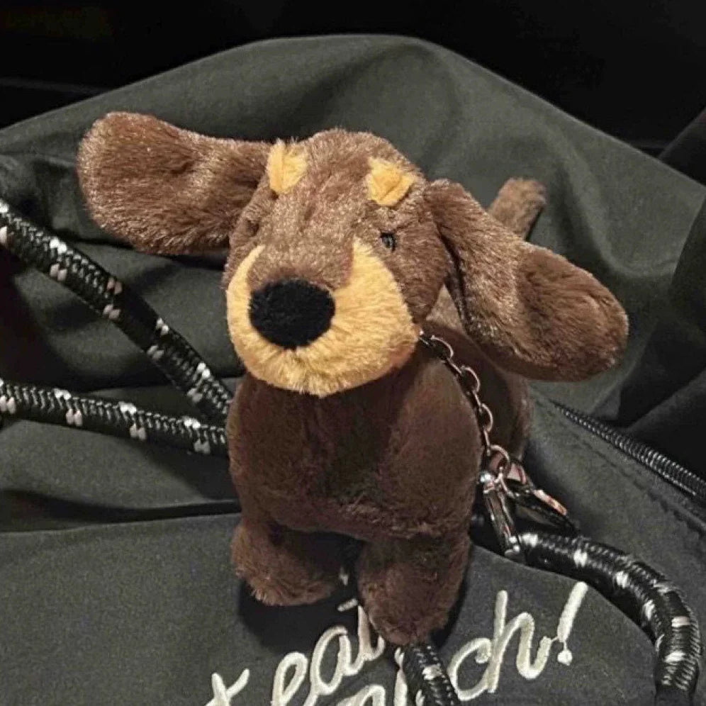 JC Dachshund Pup Plush Keychain
