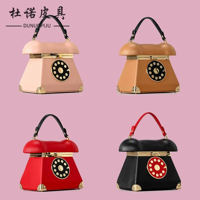 Retro-Dial Landline Luxe Vintage Telephone Handbag
