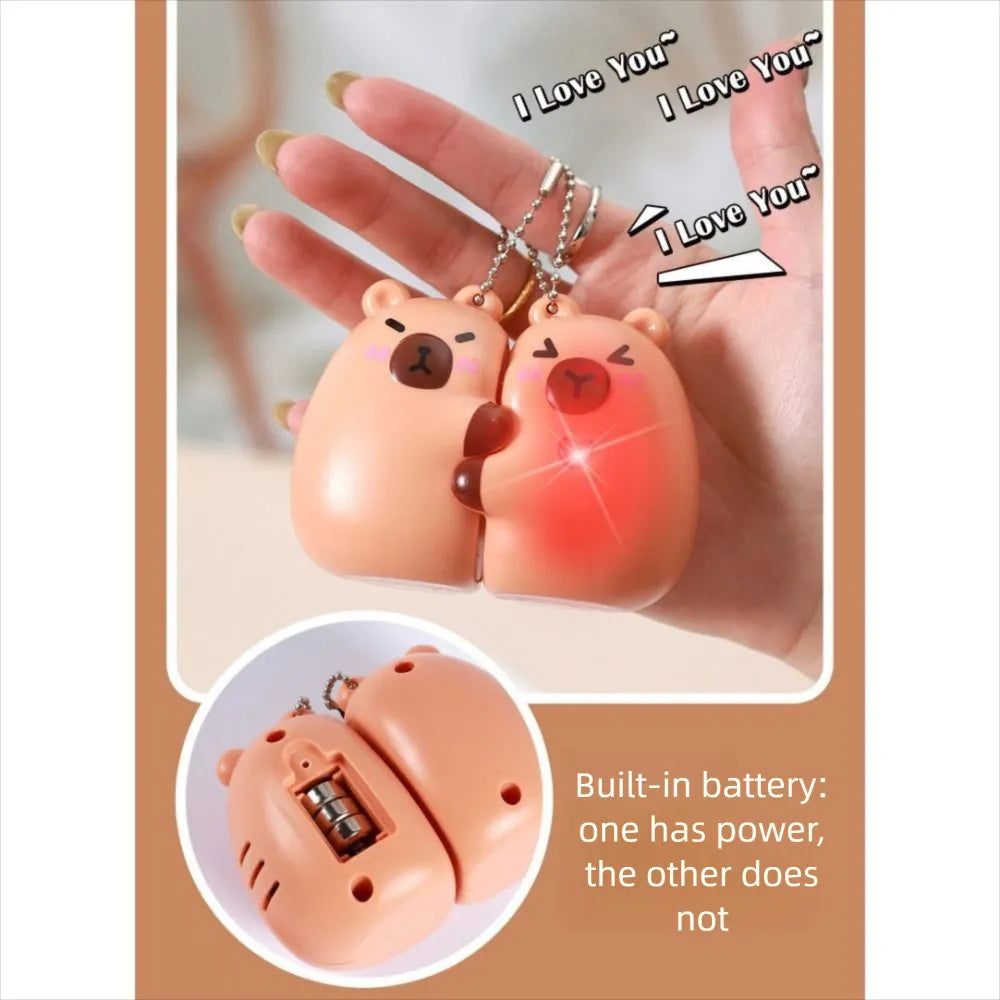 Capybara Love Connection Couple Keychain