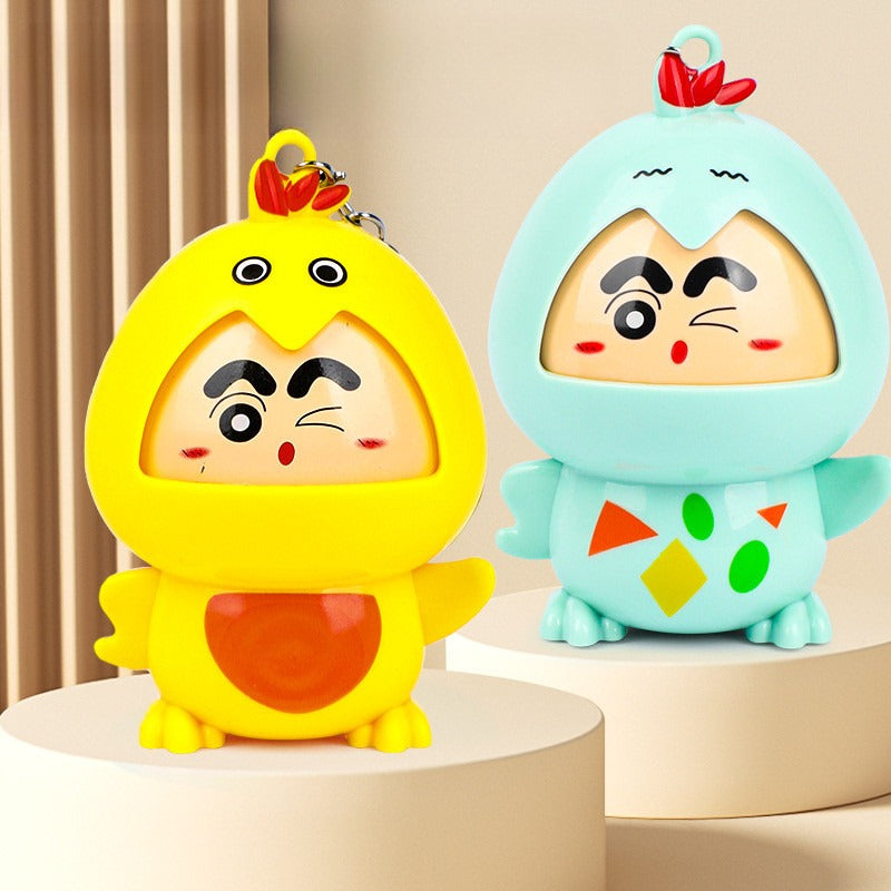 Shinichan Cheeky Chicken Expression Keychain