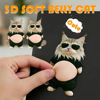 3D Chubby Boss Cat Belly Squishy Sticker