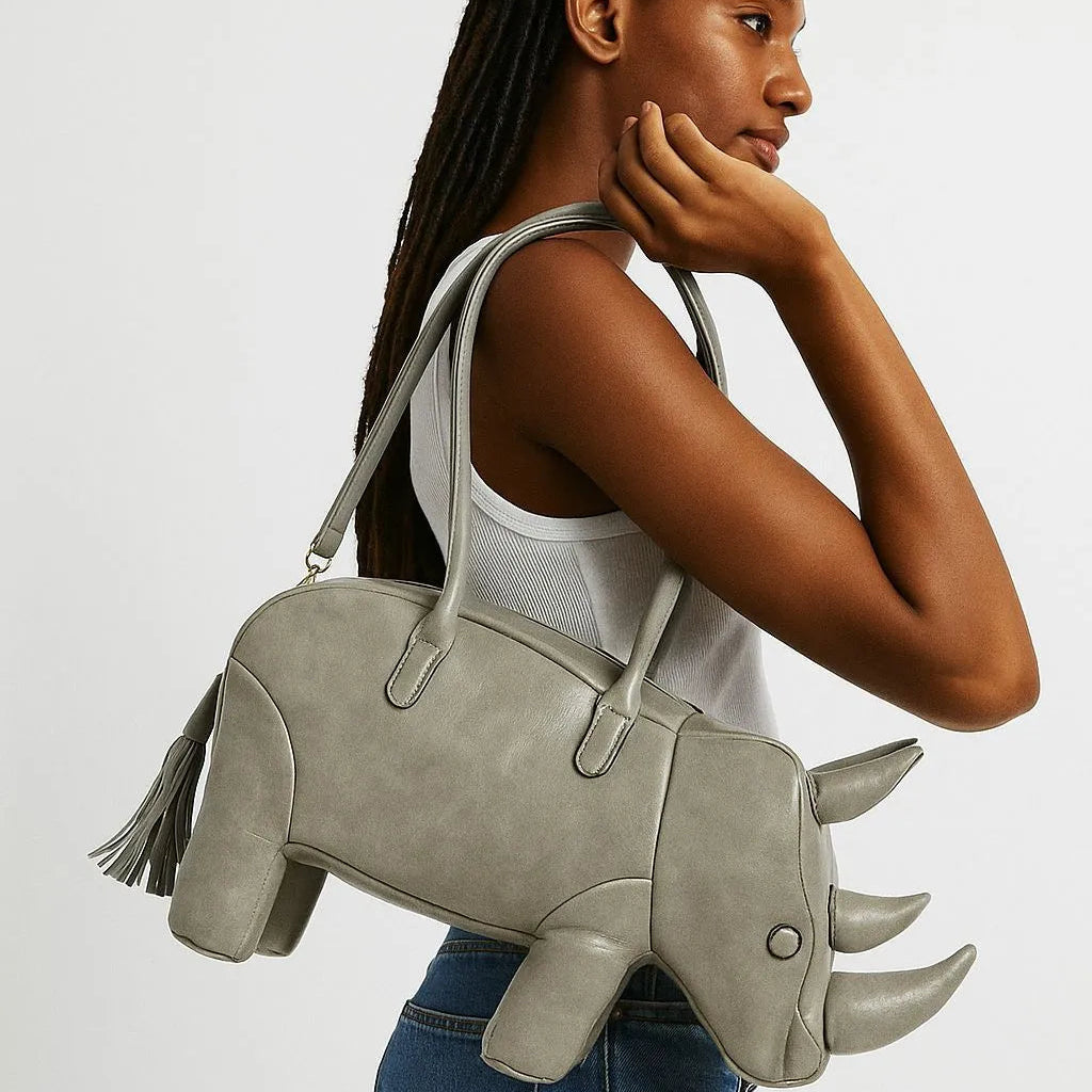 Nocturnia Iron Hide Rhinoceros 3D Sculpted Handbag