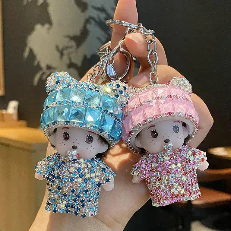 Monchhichi Luxury Sparkling Stones Keychain