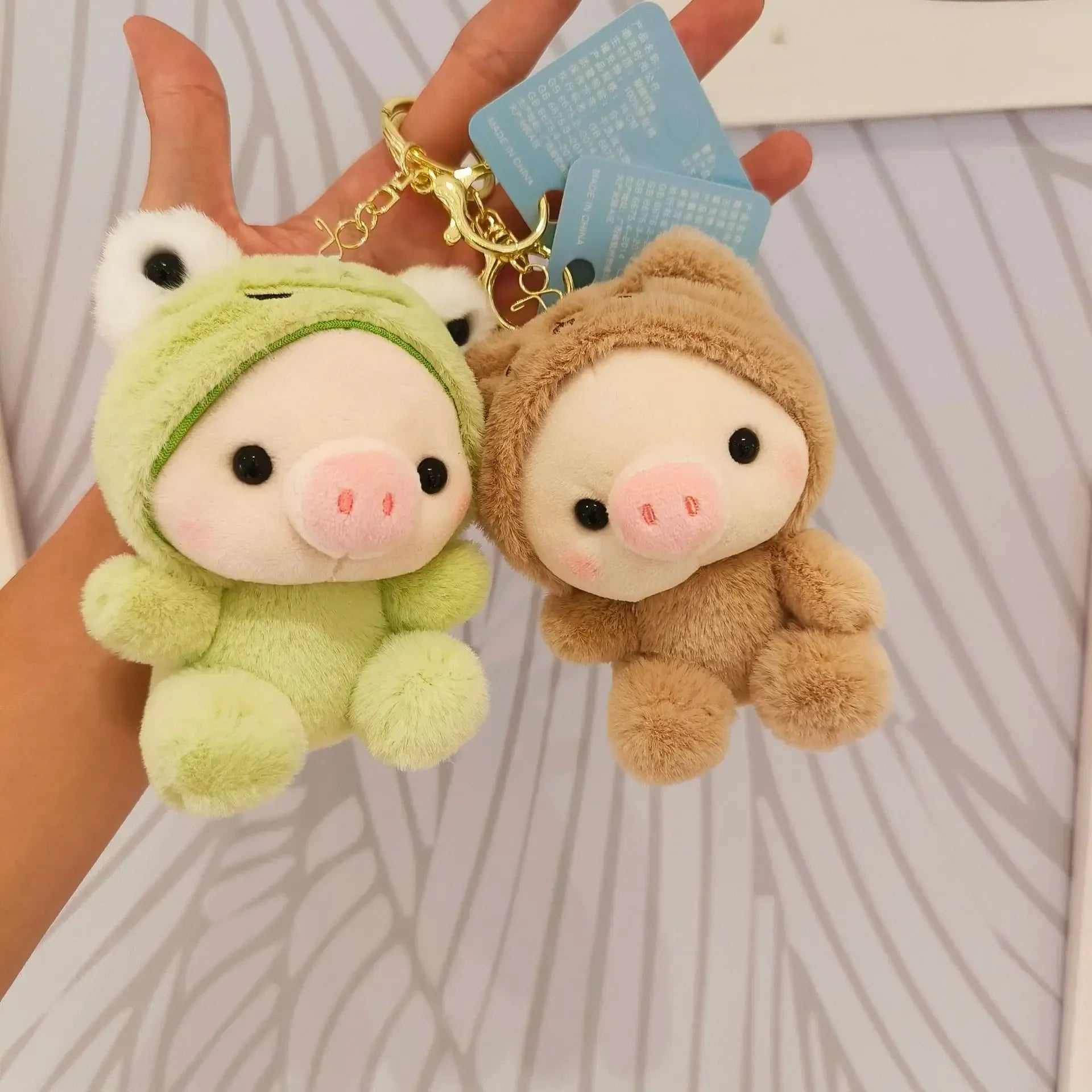 Costume Piggy Plush Keychain