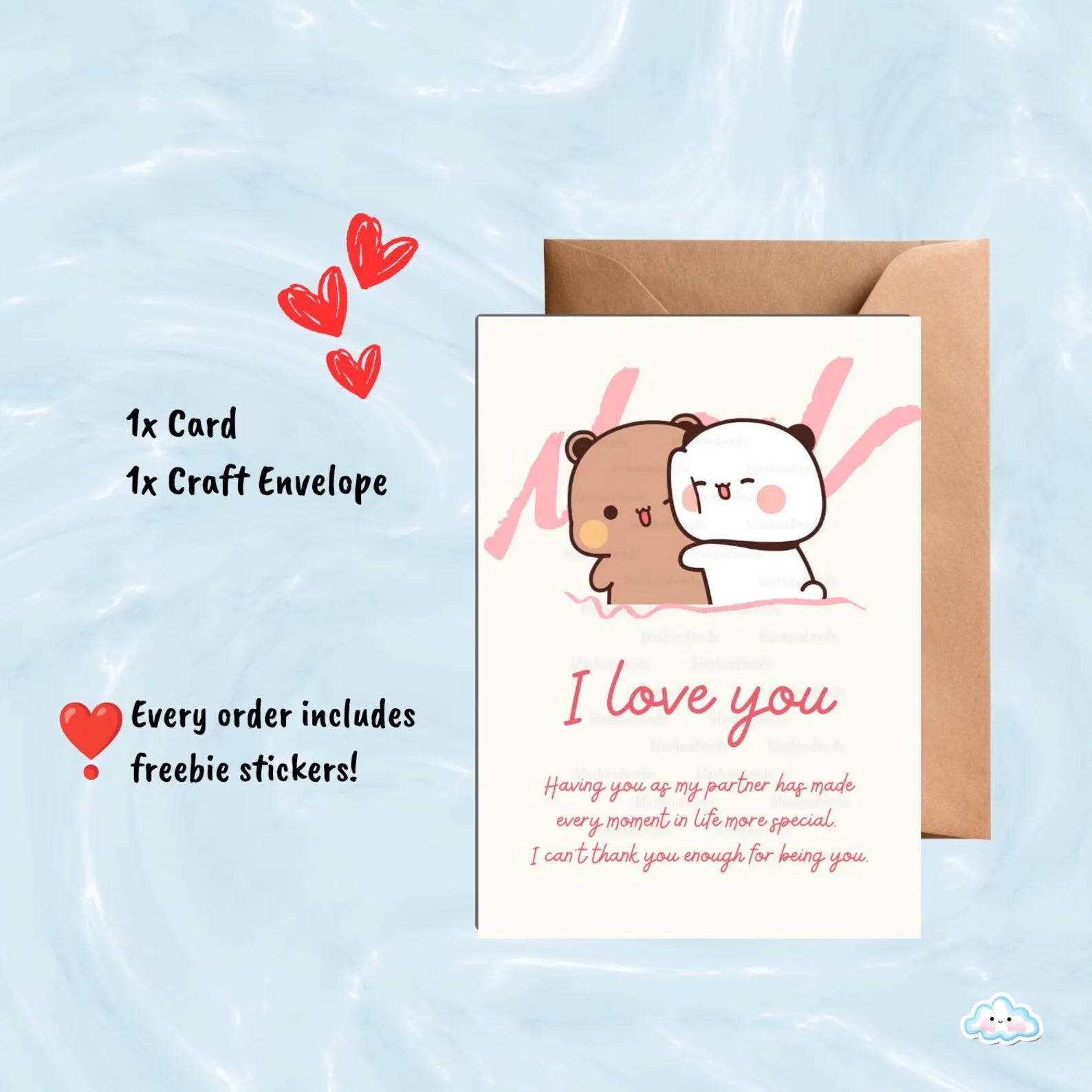 Bubu Dudu I Love You Romantic Anniversary Card