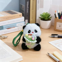 Blooming Panda Plush Keychain