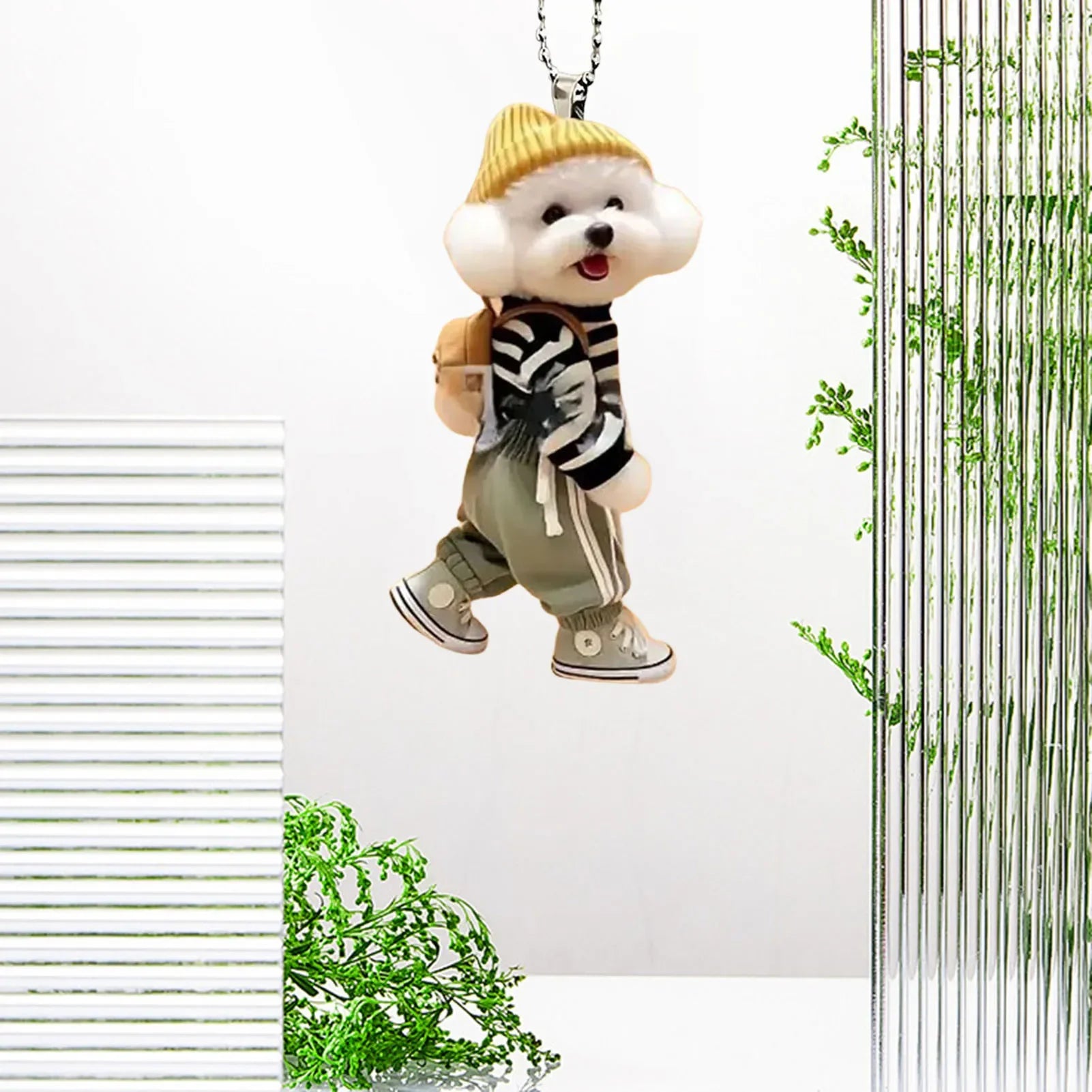Cool Campus Puppy Acrylic Keychain