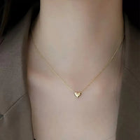 Brushed Peach Heart Minimalist Necklace