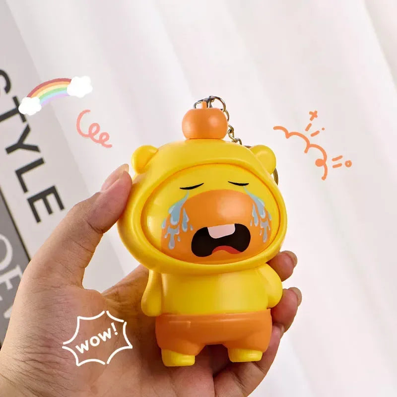 Yellow Capybara Face Changing Keychain