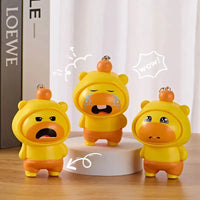 Yellow Capybara Face Changing Keychain