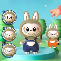 4 in 1 Mood Labubu Face Changing Keychain