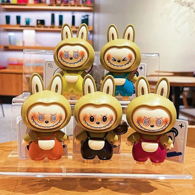 4 in 1 Mood Labubu Face Changing Keychain