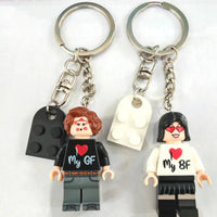 Interlocking Building Block Miniature Couple Keychain