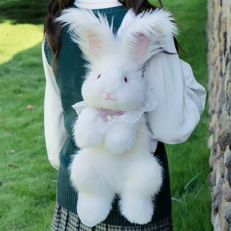 Bear Hugs Realistic Angora Rabbit Plush Backpack