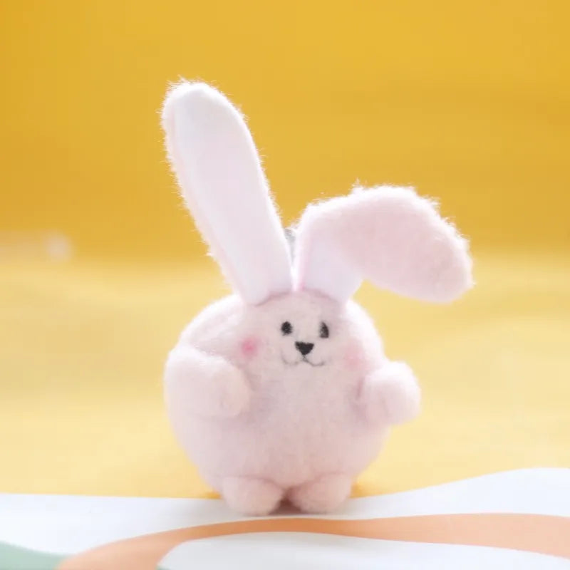 Fluffy Lop-Eared Bunny Plush Keychain