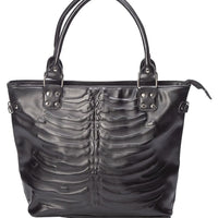 Nocturnia Harajuku Gothic Ribcage Embossed Tote Bag
