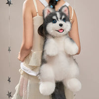 Bear Hugs Siberian Husky Pup Simulation Plush Backpack