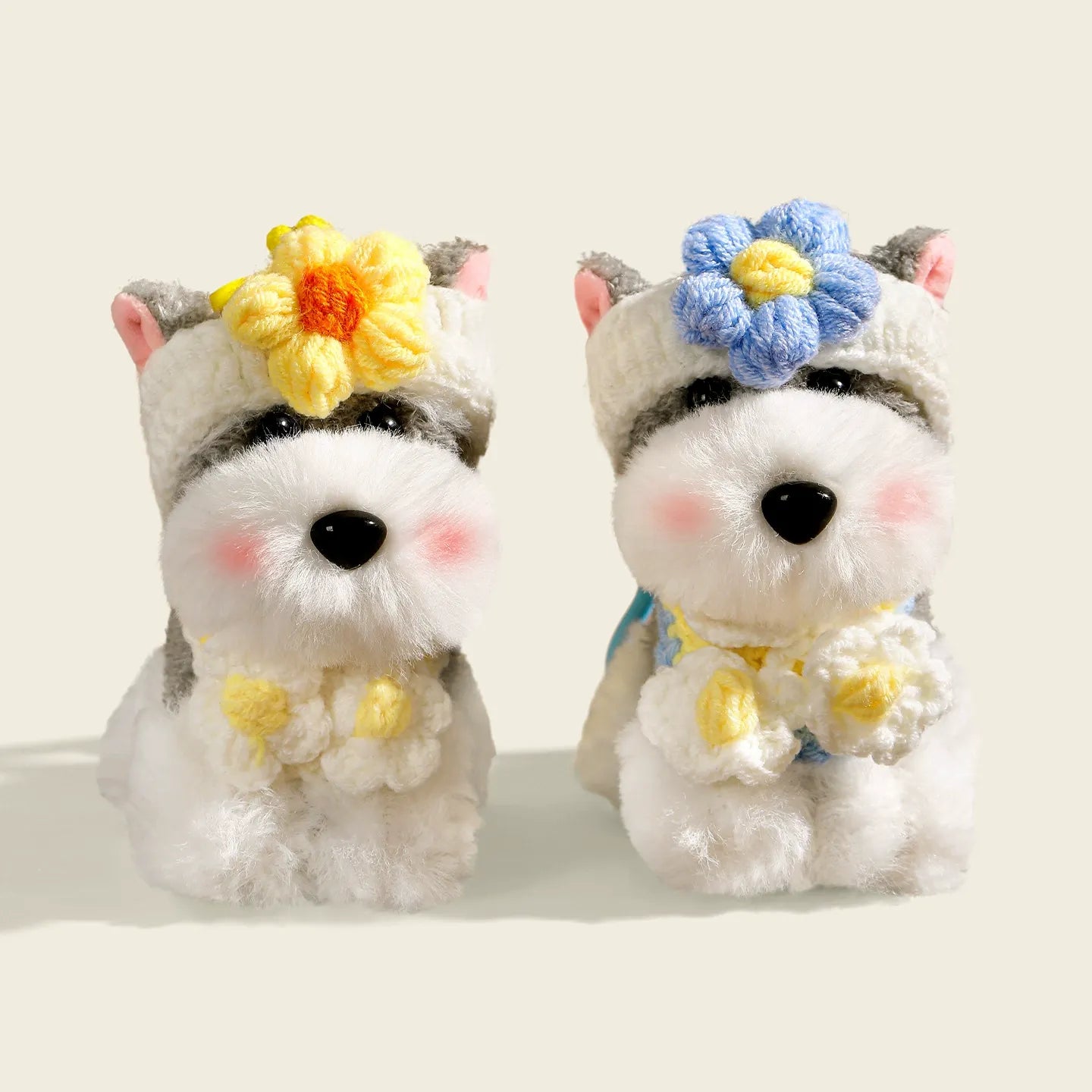 Blossom-Bound Schnauzer Dog Premium Keychain