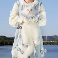 Bear Hugs Realistic White Maine Coon Cat Backpack