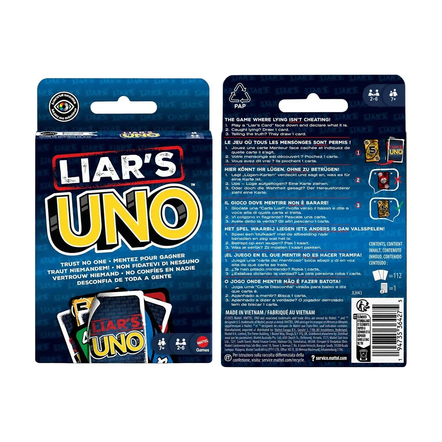 Liar's UNO Trust No One Deception Card Game