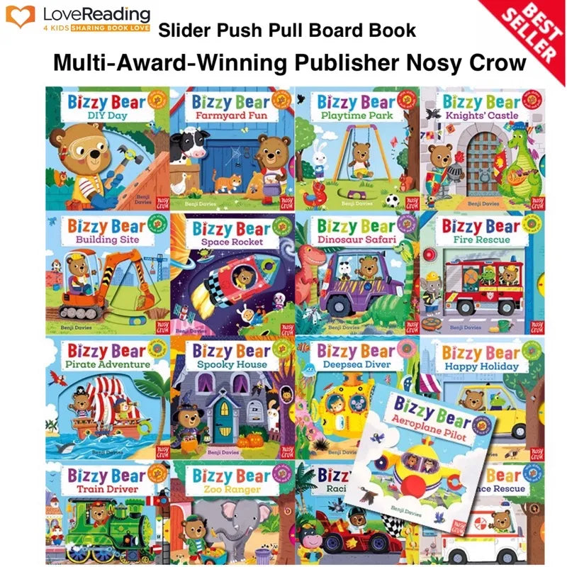 Bizzy Bear Interactive Push-Pull Board Book Collection