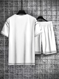 2D Cartoon Sketch Athletic Tee and Shorts Set