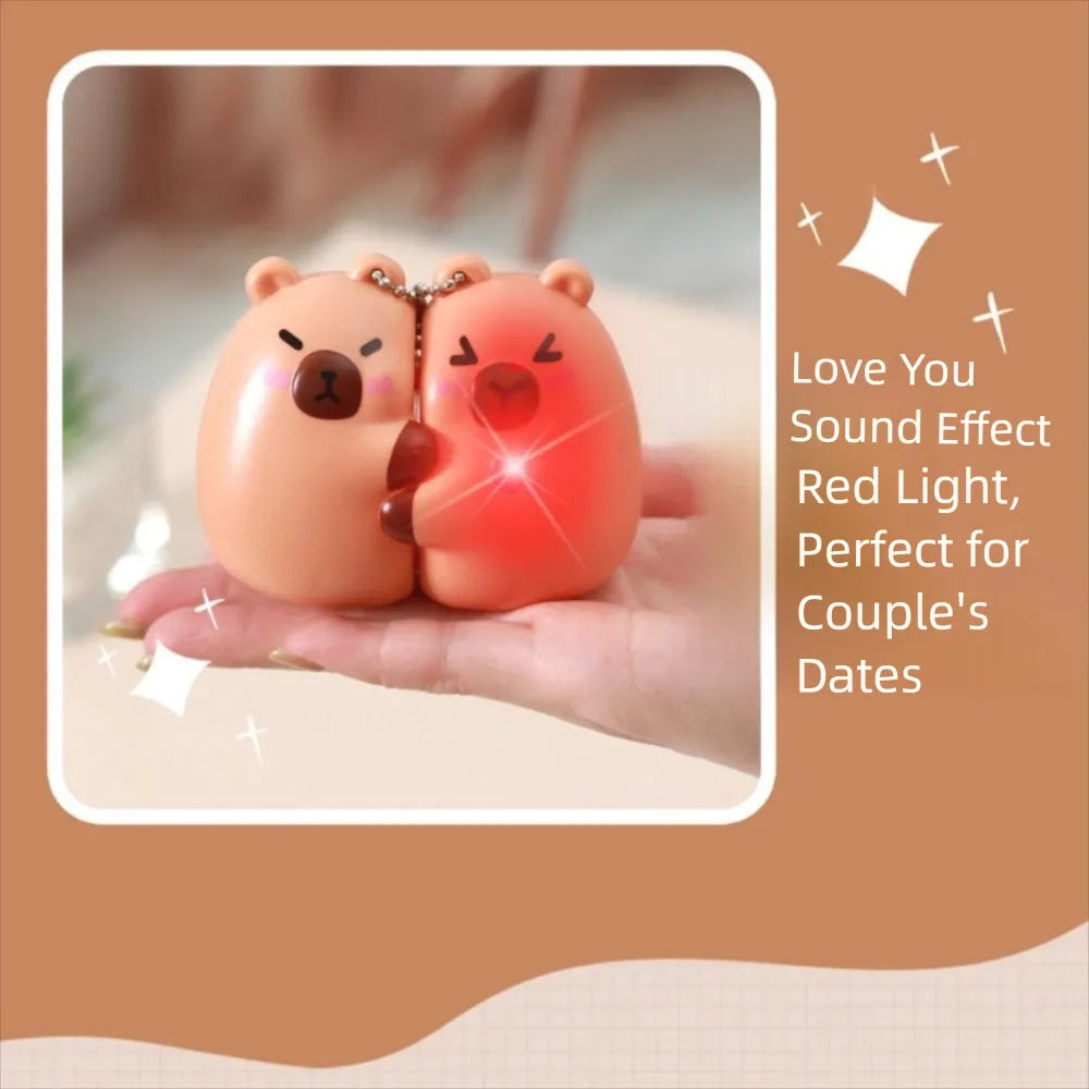 Capybara Love Connection Couple Keychain