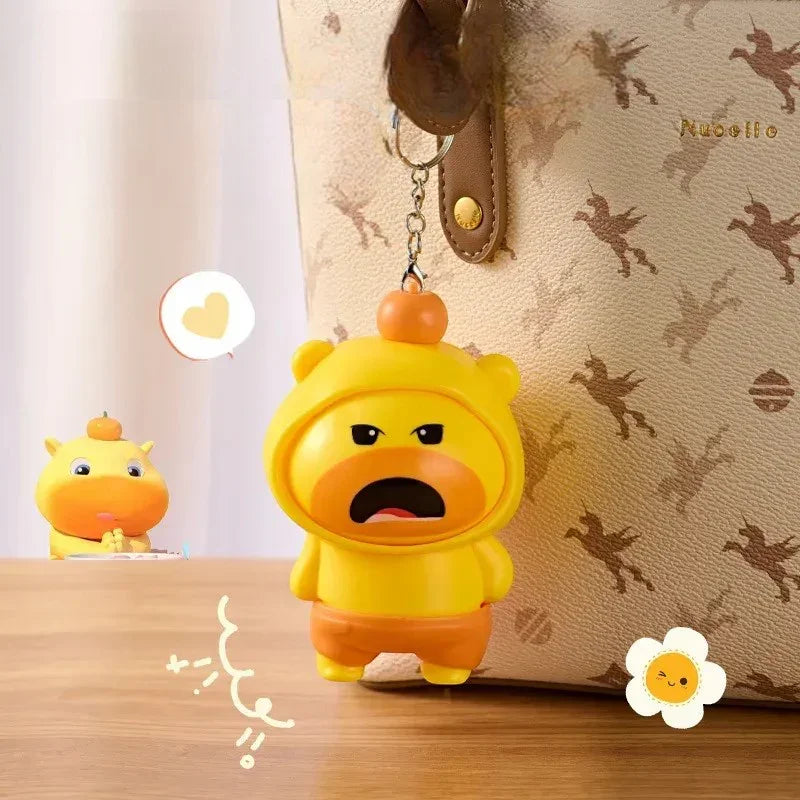 Yellow Capybara Face Changing Keychain