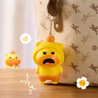 Yellow Capybara Face Changing Keychain
