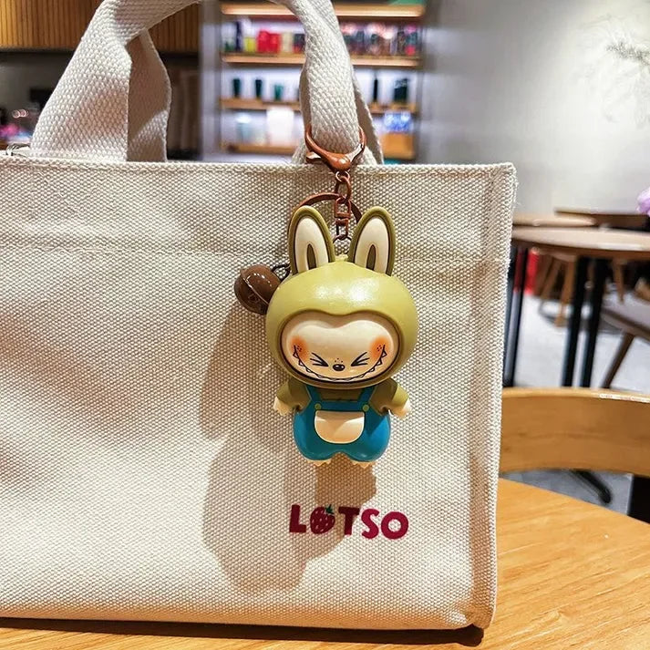 4 in 1 Mood Labubu Face Changing Keychain