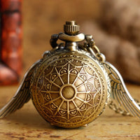 Vintage Golden Snitch Winged Pocket Watch Necklace