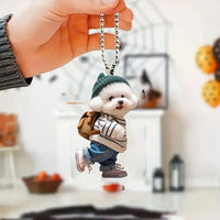 Cool Campus Puppy Acrylic Keychain