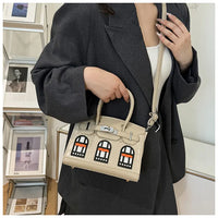 BRKN Architectural Facade Croco-Embossed Handbag