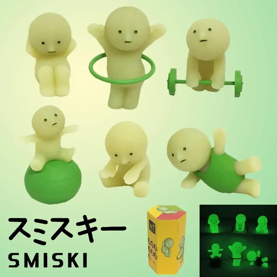 Smiski Exercise Series Glow In The Dark Figurines