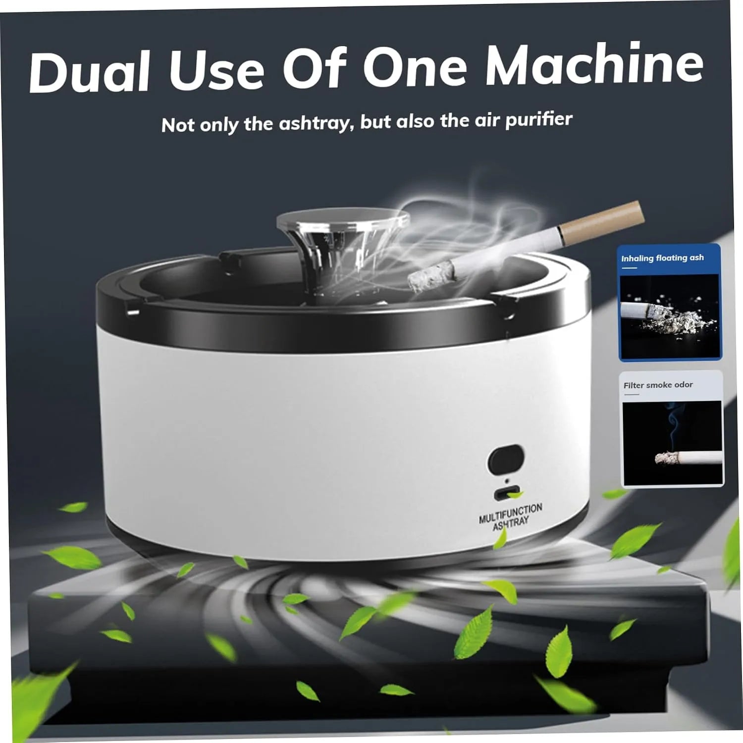K11 Smart 2-in-1 Smokeless Desktop Ashtray