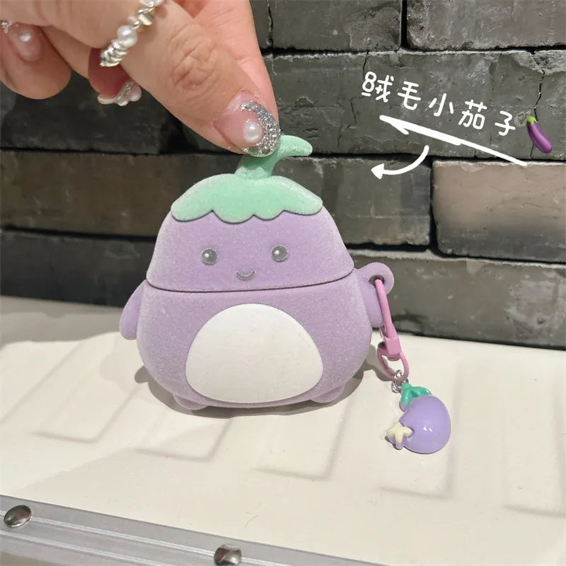 Flocked Eggplant Case (For AirPods)