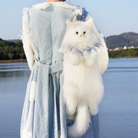 Bear Hugs Realistic White Maine Coon Cat Backpack