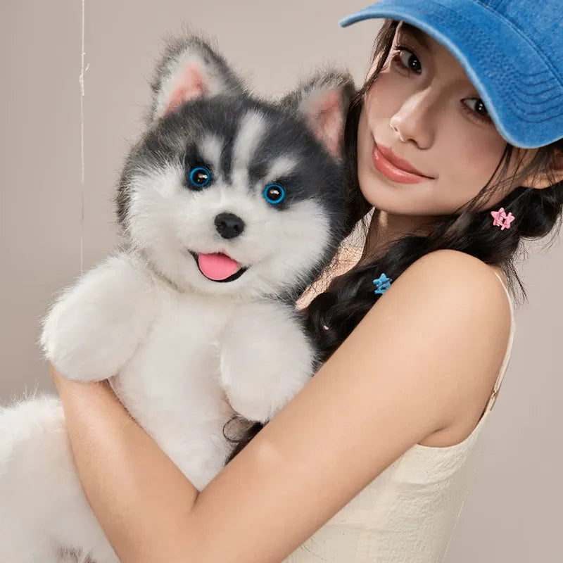 Bear Hugs Siberian Husky Pup Simulation Plush Backpack