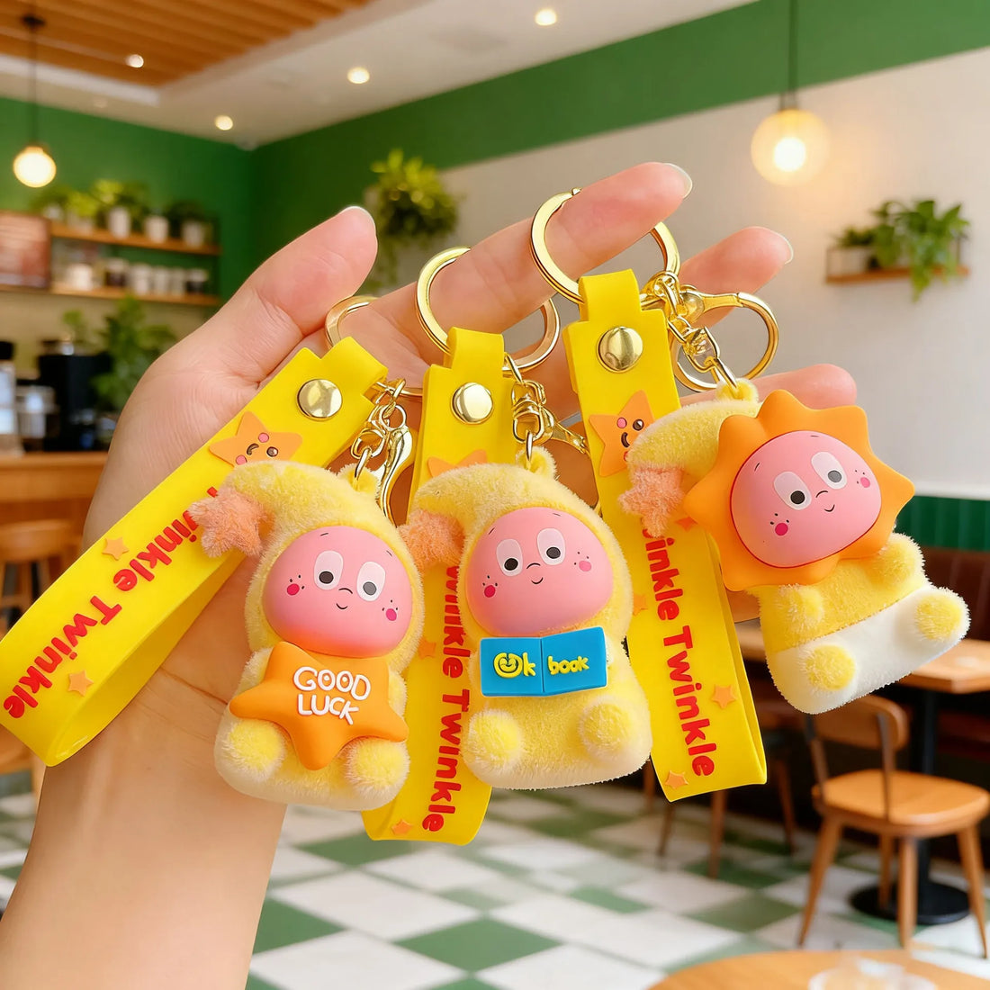 Twinkle Twinkle Velvet Star Flocked Keychain