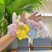 Fluffy Lop-Eared Bunny Plush Keychain