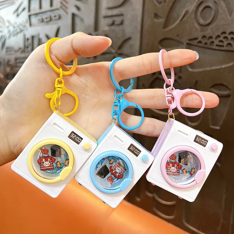 Mini Drum Washing Machine LED Fidget Keychain