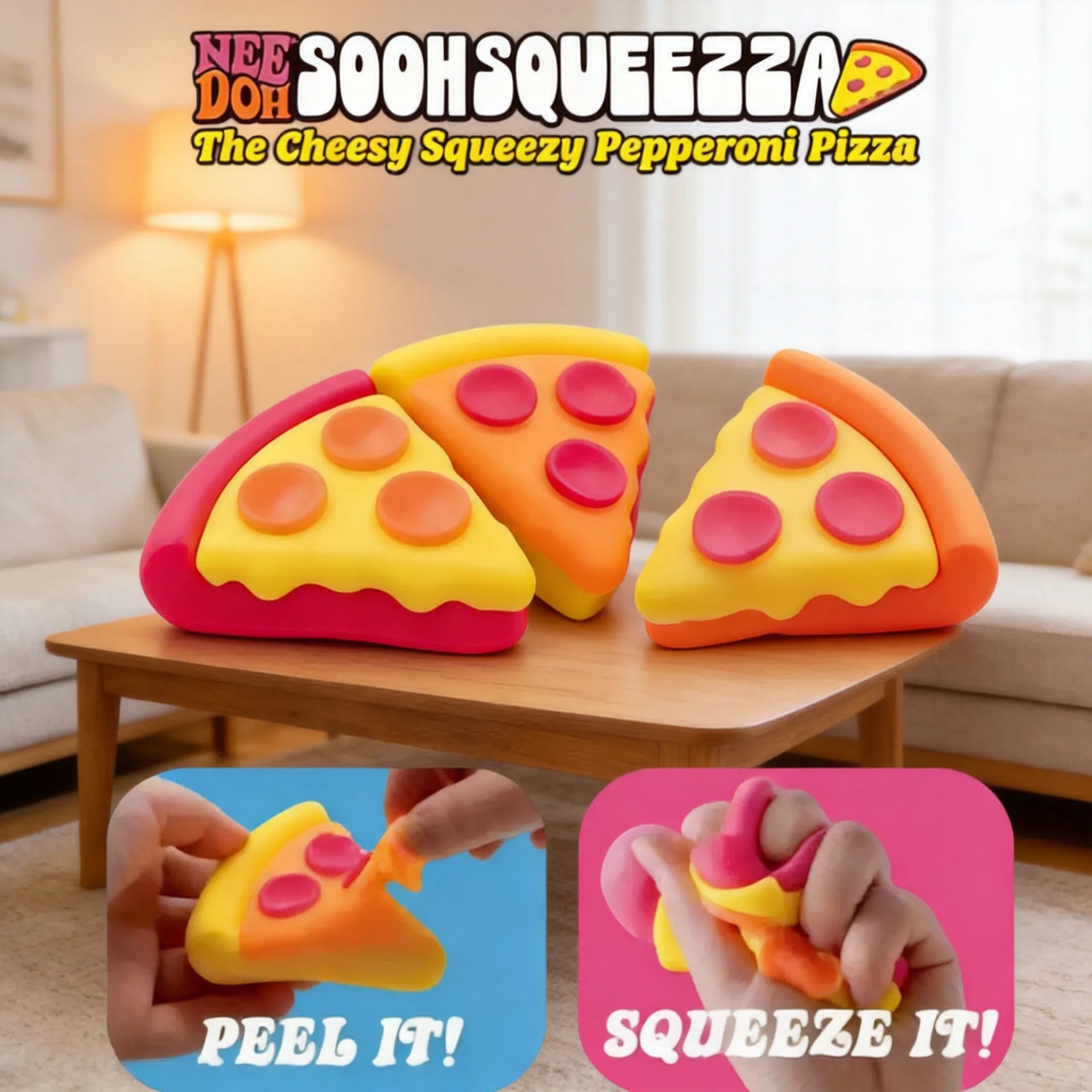 NeeDoh Squeezza Pizza Sensory Squishy