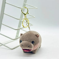 Moo Deng Pygmy Hippo Plush Keychain