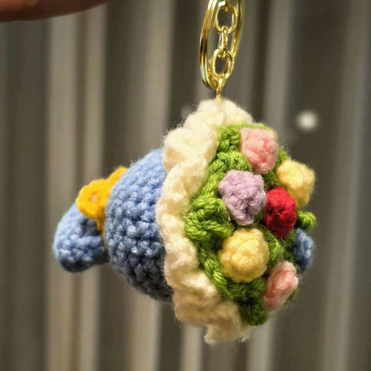 Handcrafted Crochet Flower Bouquet Bag Charm