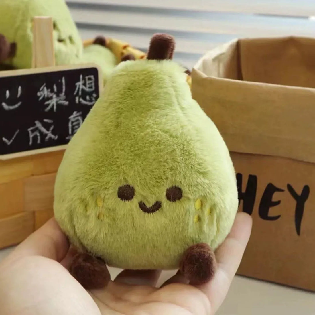 JC Ultimate Squishy Green Pear Plush Keychain