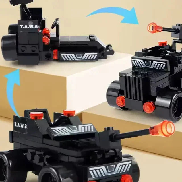 Police City Truck Brick Building Blocks