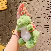 Dinosaur Fruit Bag Plush Keychain