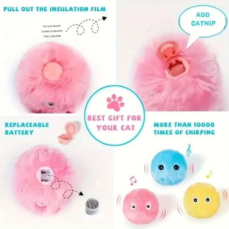 Interactive Chirping Cat Toy Balls - Bear Hugs