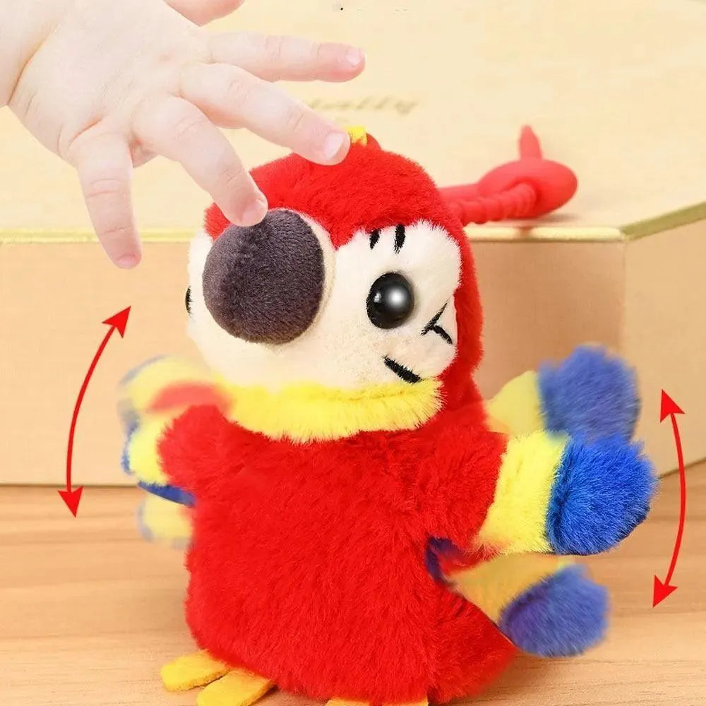 Interactive Squawking Parrot Plush Keychain - Bear Hugs